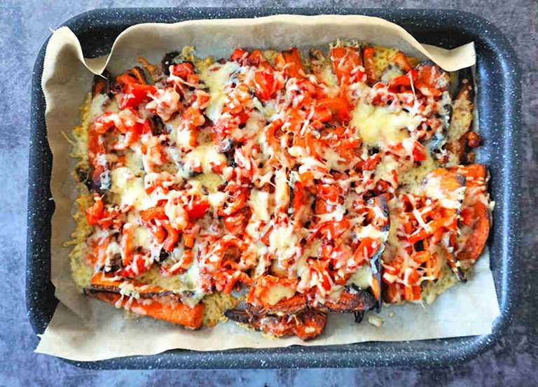 Cheesy Sweet Potato Tray Bake Recipe Cuisine Fiend